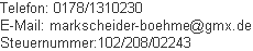 Telefon, e-mail, Steuer-ID